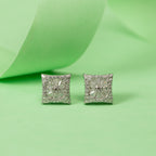 Silver Zircon Square Studs