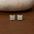 Silver Zircon Square Studs