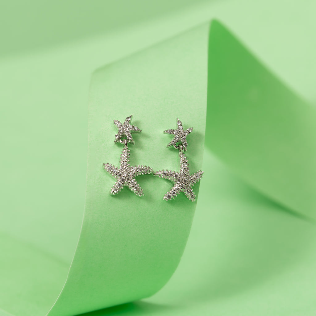 Silver Starfish Earrings