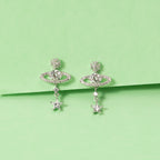 Silver Star Ring Earrings
