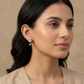 Silver Zircon Celestial Star Earrings