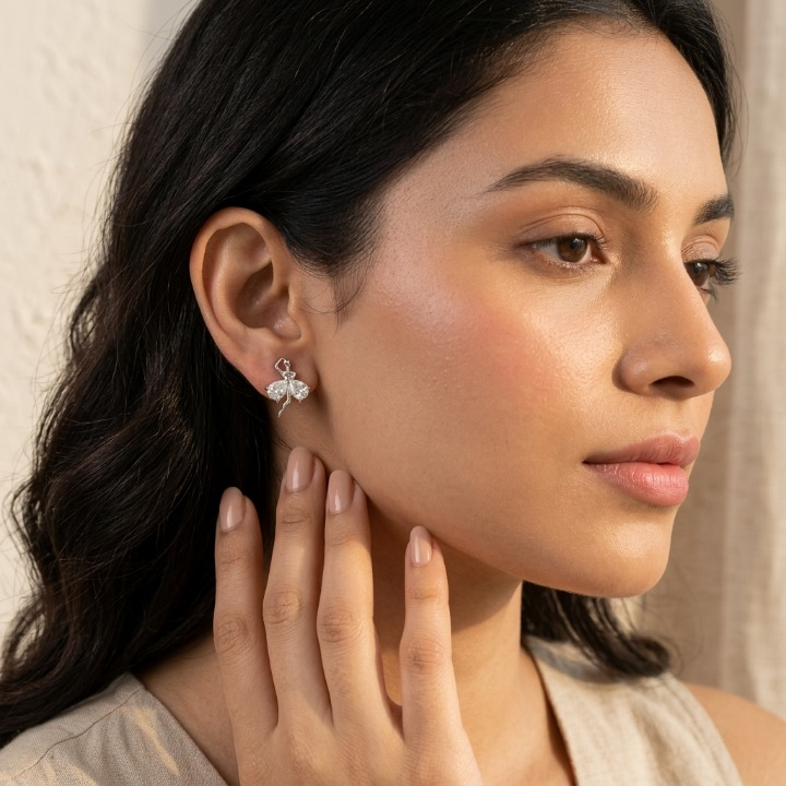 Silver Dancing Fairy Studs