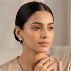 Silver Zircon Crown Studs