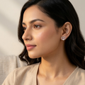 Silver Zircon Heart Studs