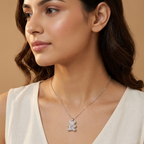 Silver Heart Teddy Necklace