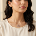 Silver Floral Loop Necklace