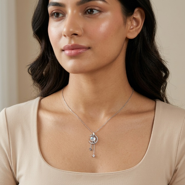 Silver Moonstone Necklace