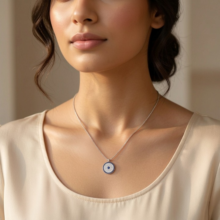 Silver Evil Eye Necklace