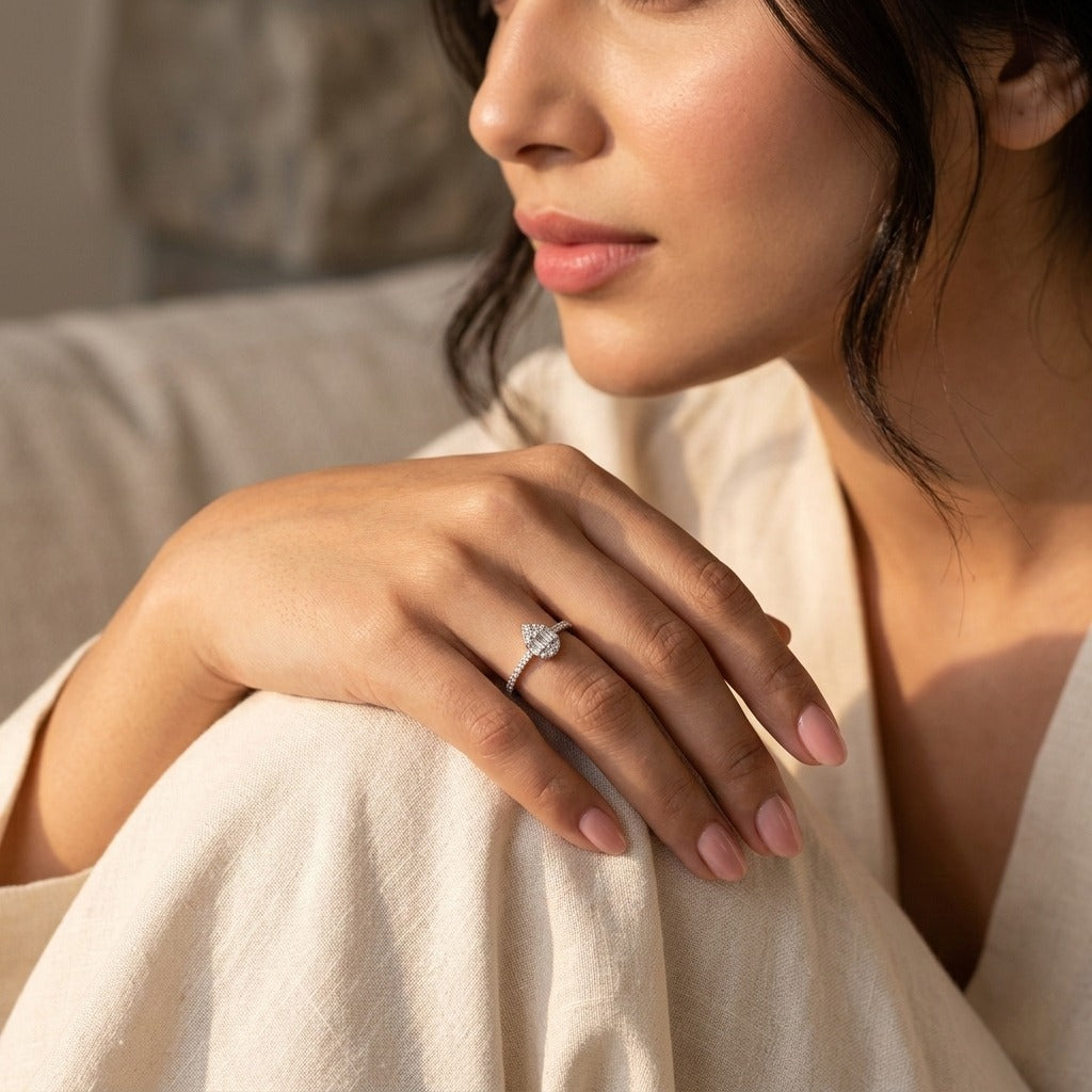 Silver Droplet Ring