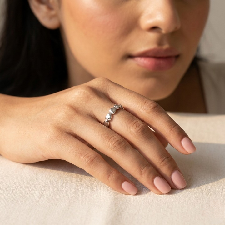 Silver Infinite Heart Band
