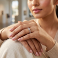 Silver ZigZag Stone Ring