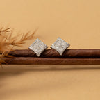 Silver Zircon Square Studs