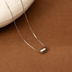 Minimalistic Silver Ellipsoid Necklace