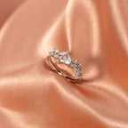 Silver Zircon Heart Ring