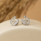 Silver White Swan Studs