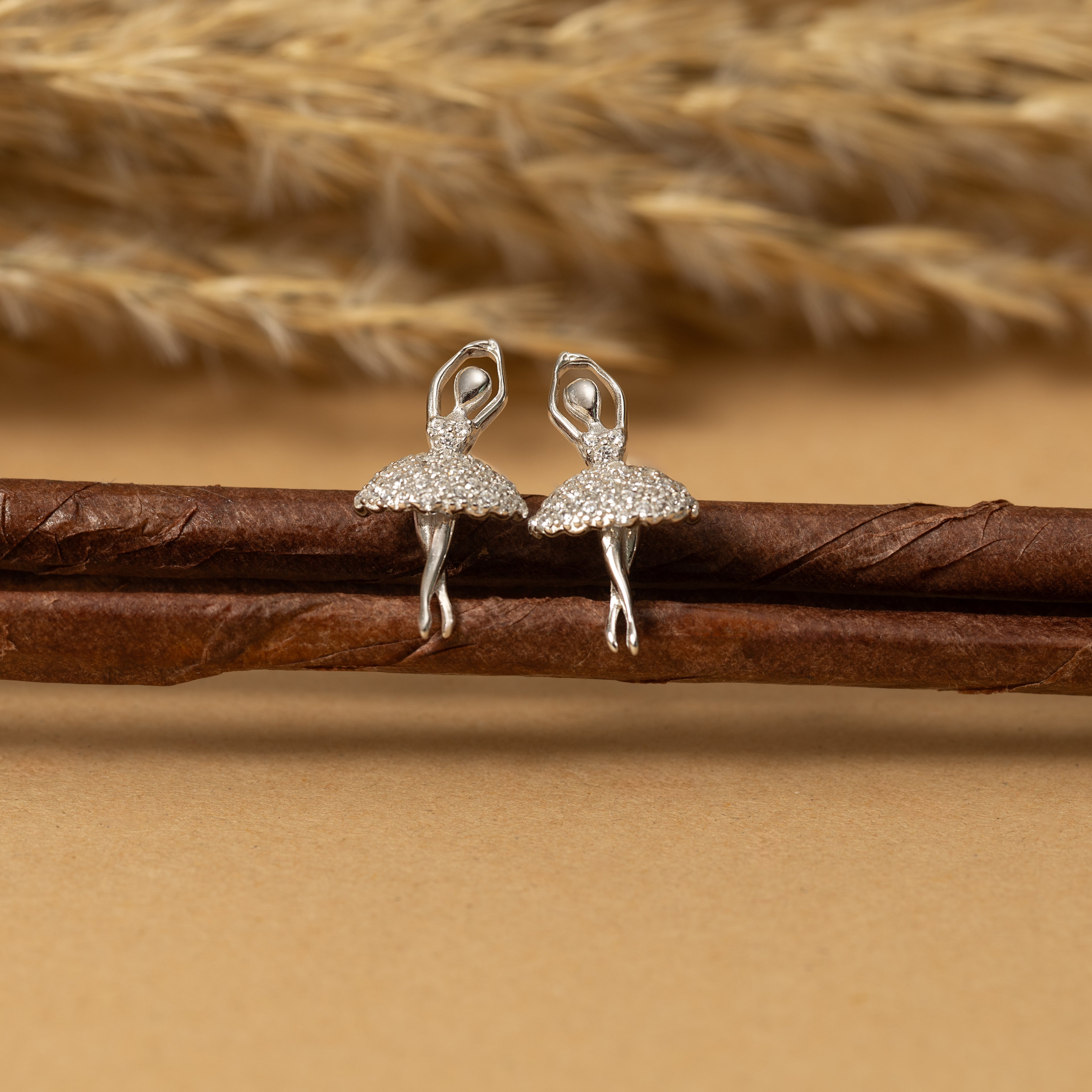 Silver Dancing Swirl Earrings