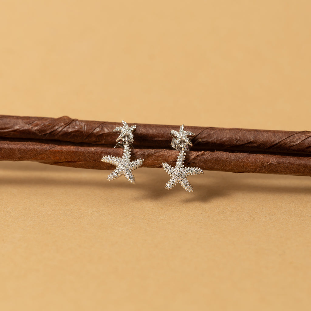 Silver Starfish Earrings