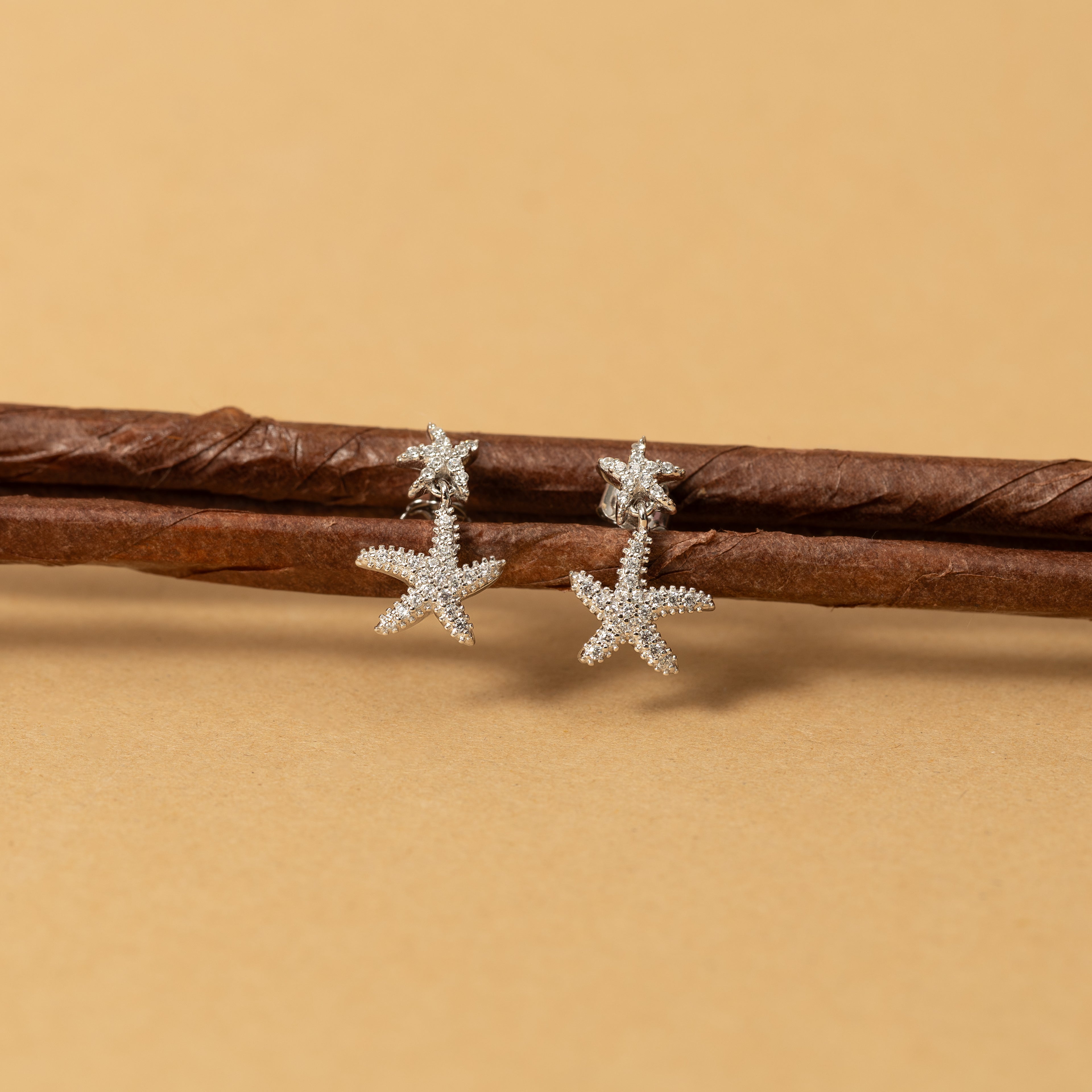 Silver Starfish Earrings
