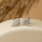 Silver Zircon Peacock Studs