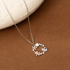 Silver Floral Loop Necklace