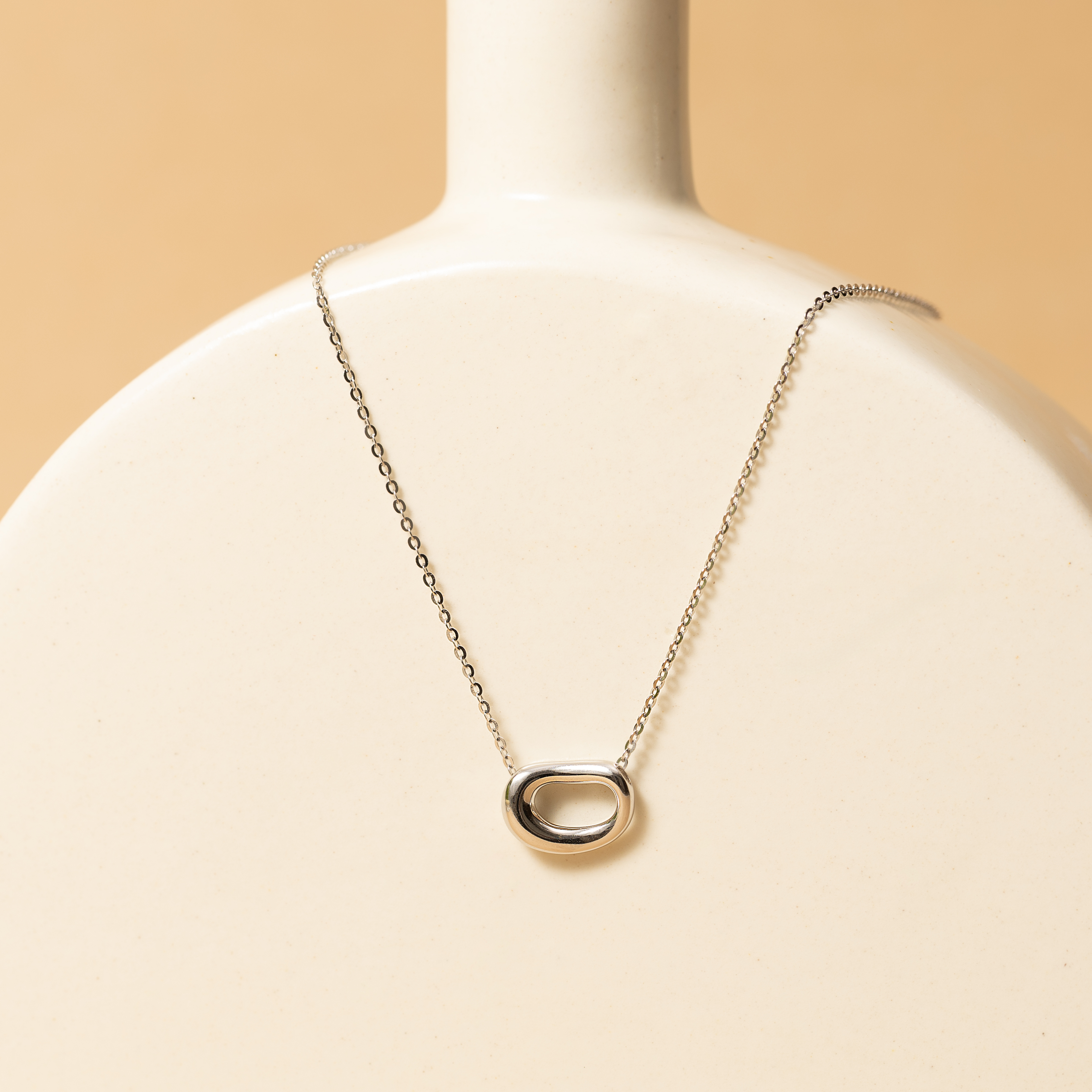 Minimalistic Handcrafted Loop Silver Necklace