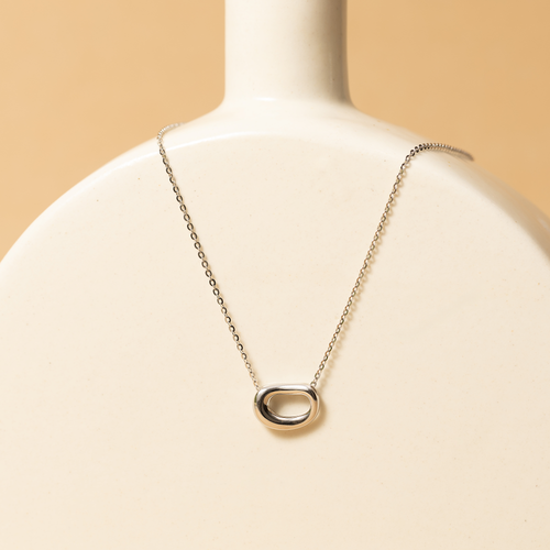 Minimalistic Handcrafted Loop Silver Necklace