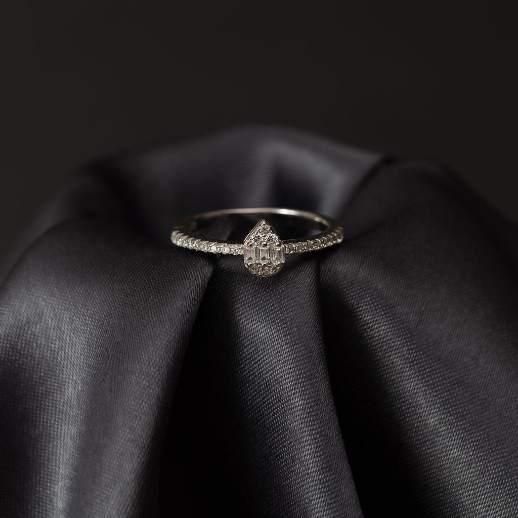 Silver Droplet Ring