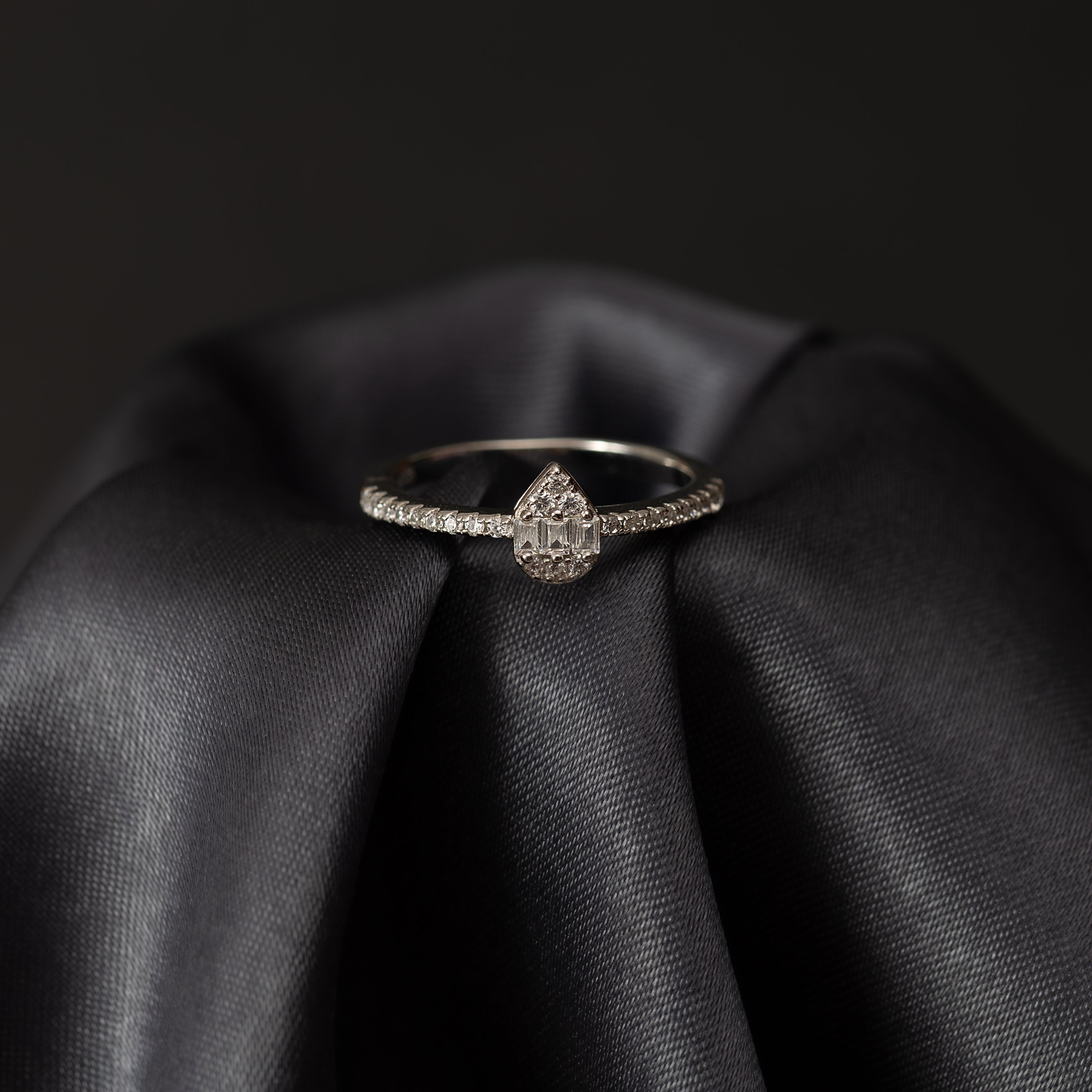 Silver Droplet Ring