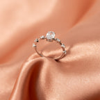Sterling Silver Zircon Sparkling Loop Ring