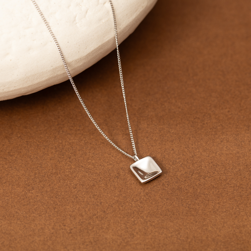 Minimalistic Square Silver Necklace