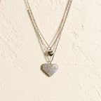 Minimalistic Silver Two Hearts Necklace